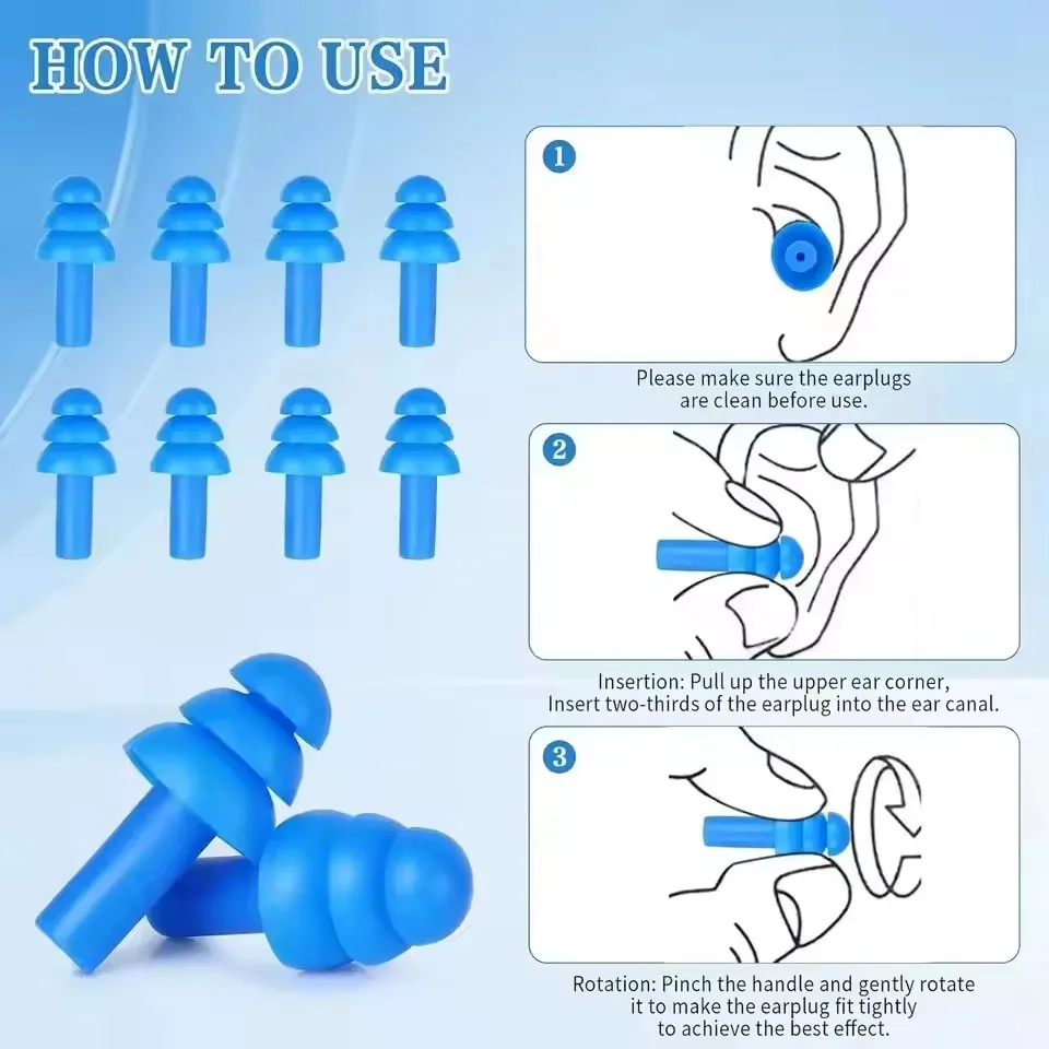 

20/1Pair Ear Plugs Sleeping Noise Cancelling Reusable Silicone Sound Block Earplugs Summer Waterproof Swimming Ear Plug With Box