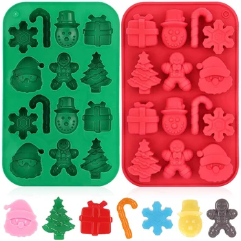 1pcsChristmas Silicone Chocolate Molds Candy Baking Moulds Handmade Snowflake Snowman…