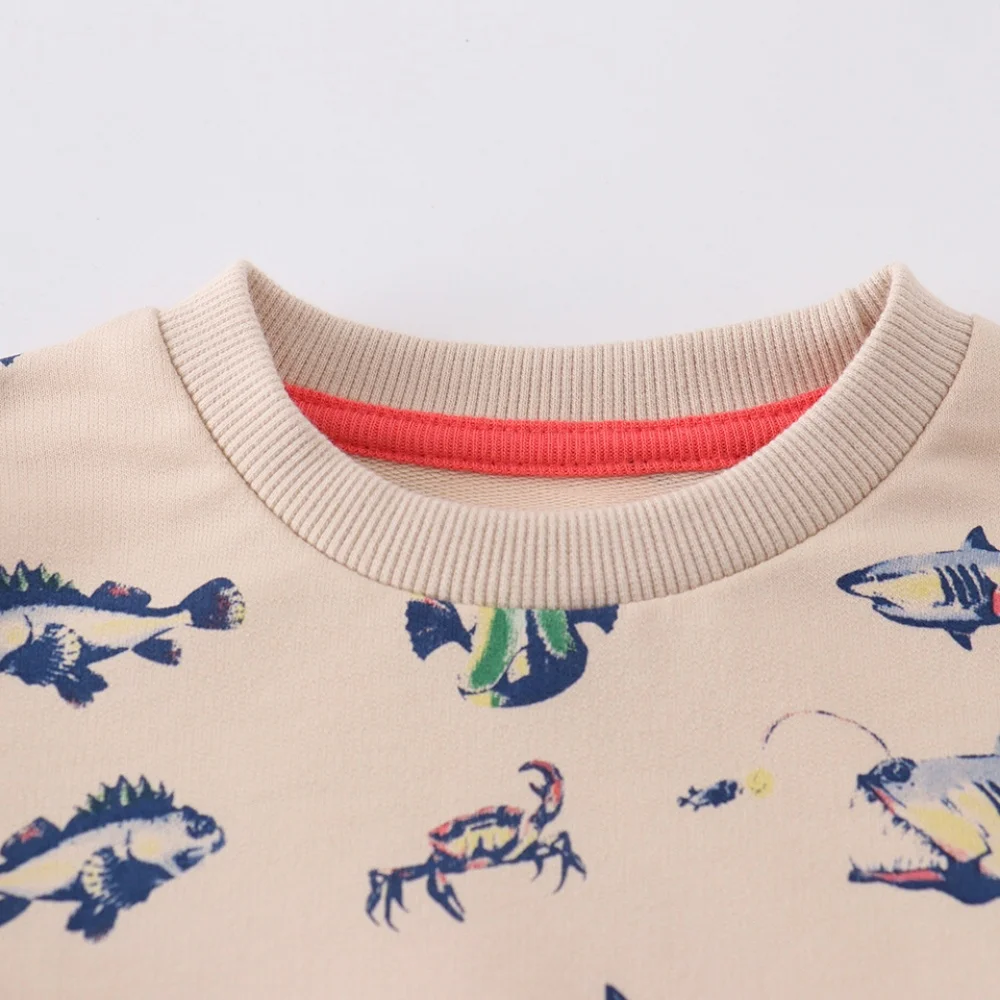 Jumping Meters Langarm-Sweatshirts mit Meeres-Tiermotiv für Jungen und Mädchen, 2–7 Jahre, Kinder-Sportshirt, Herbst- und Frühlingskleidung – Detail 4