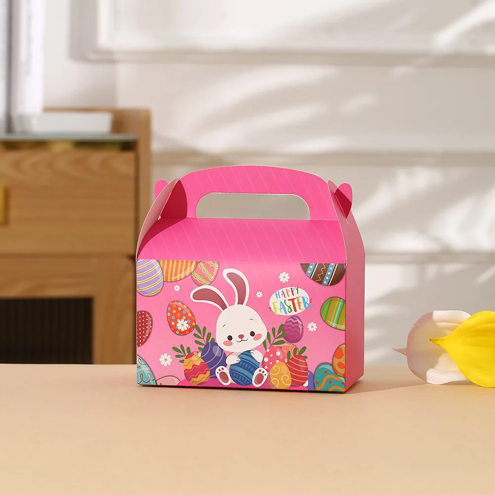 Easter White Cardboard Box Cartoon Egg Rabbit Dessert Candy Box Children'S Gift Box Holiday Party Cake Packaging Box
