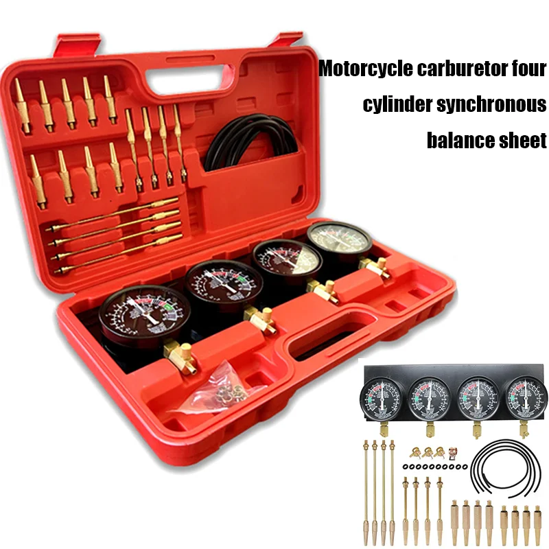 Fuel Vacuum Carburetor Synchronizer Carb Tools sync 4 Gauge Set with Rubber Hose Vacuum Balancer Meter Kit For Motorcycle