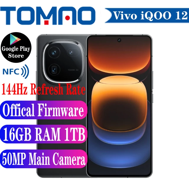 Original New ViVO iQOO 12 5G Mobile Phone 6.78'' 144Hz 1.5K AMOLED Screen  Snapdragon 8 Gen 3 Android 14 5000mAh Battery 120W NFC - AliExpress