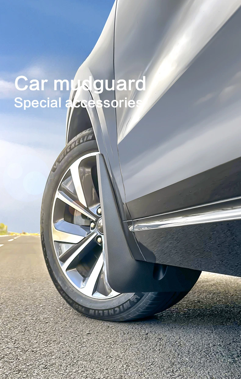 Mud Flaps Splash Guards Car Accessories Black ABS Set of 4 Pieces for Fender Mudguard FOR BYD Sea Lion 07 EV 2024