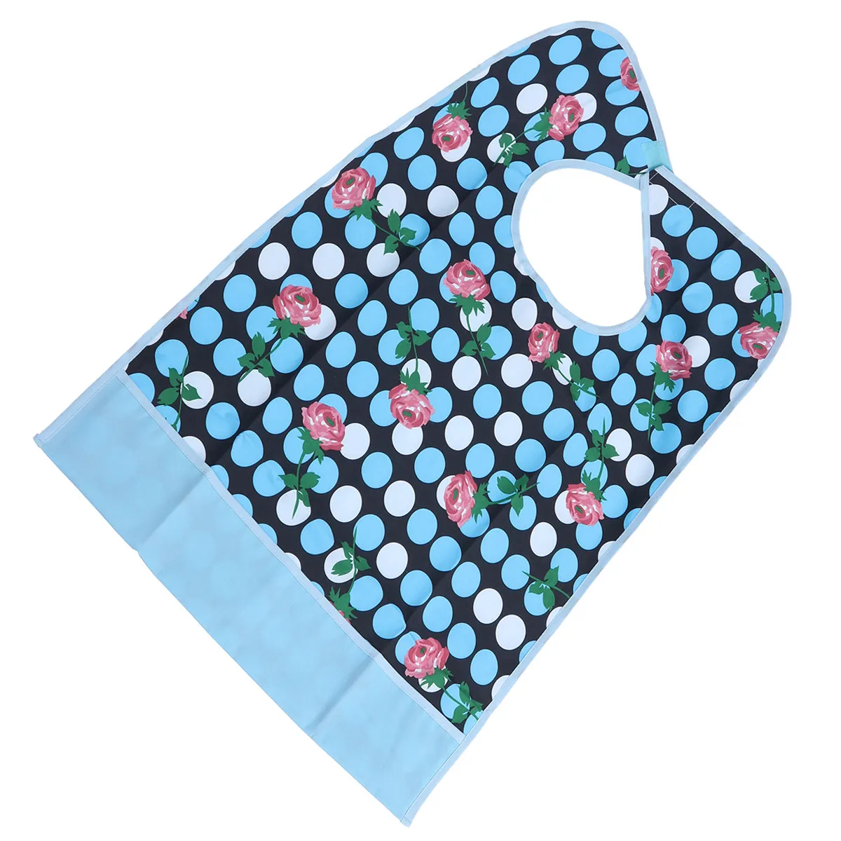 

Double Layer Adult Waterproof Bib Mealtime Clothing Protector Fixed Crumb Catcher Machine Washable for Bedridden Convalescent