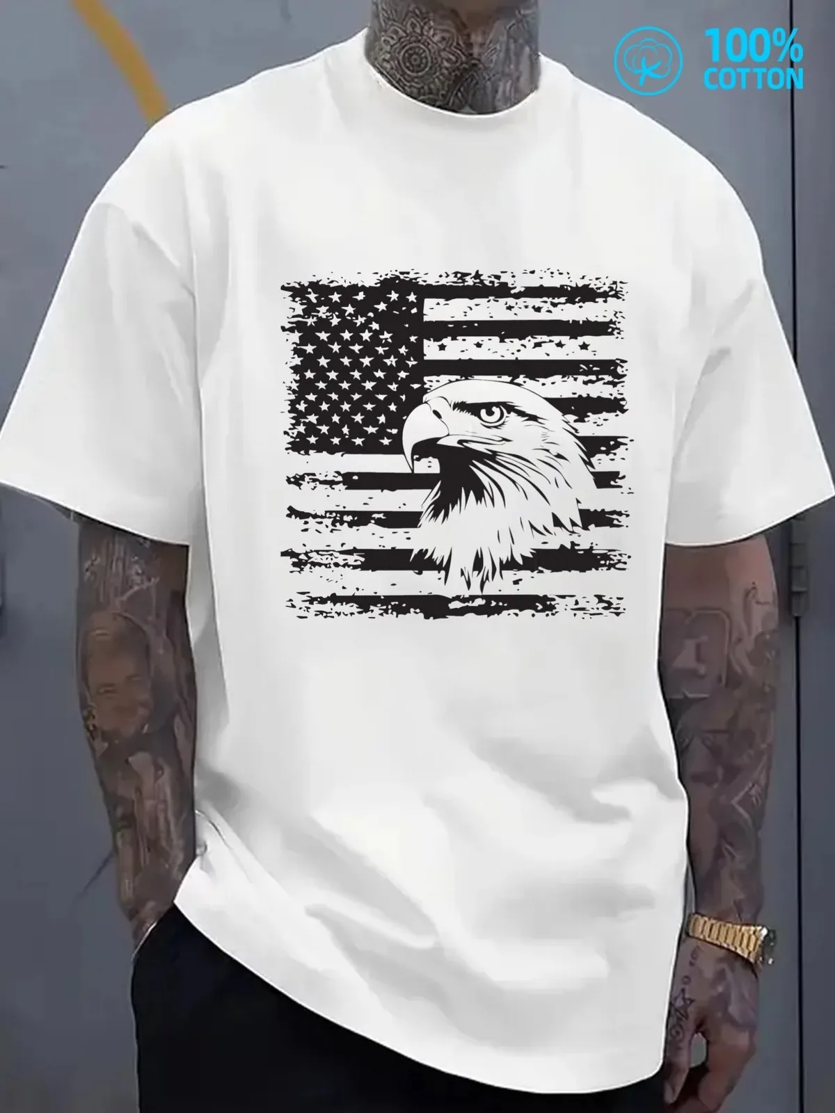 

American Eagle Flag Tee - Bold Patriotic Design Graphic Shirt