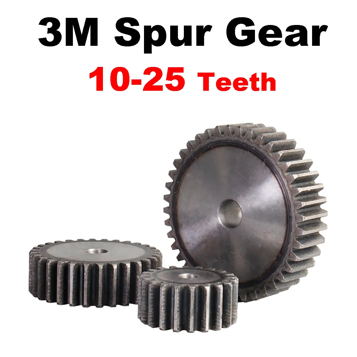 3M Spur Gear 10 11 12 13 14 15 16 17 18 -25 Teeth 3 Mod Pinion Gears Flat High Frequency Quenching Teeth Motor Tramission Gears