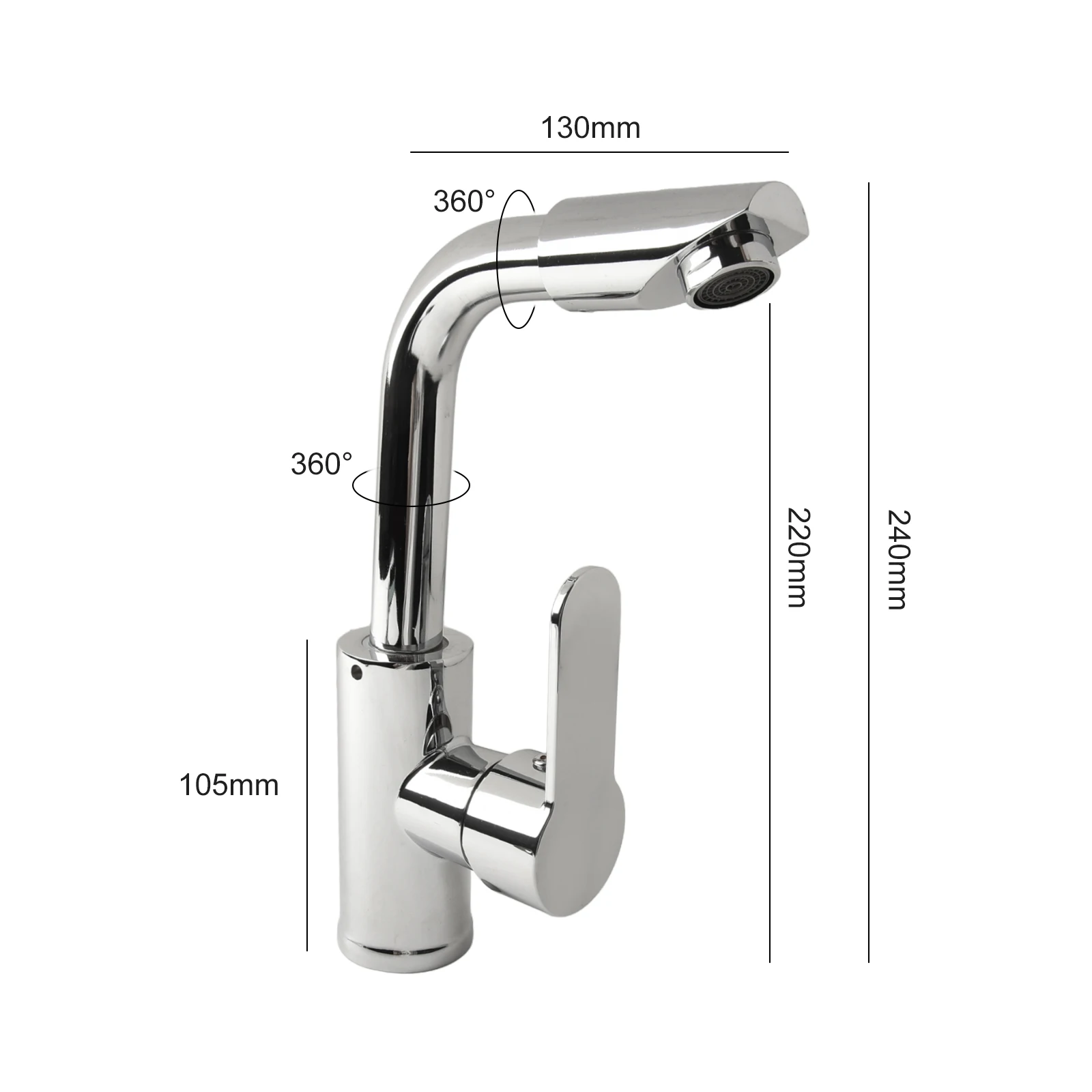 Sink Faucet Bathroom Faucet Hot And Cold Water Silver Dual-use Faucet Single Handle Stainless Steel Two-in-one