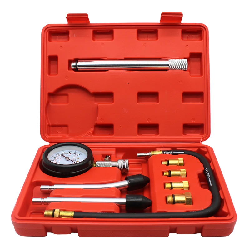 Car Motorcycle Dual Purpose Cylinder Pressure Gauge Petrol Gasoline Engine Cylinder Compression Gauge Tester Kit M10 M12 M14 M18