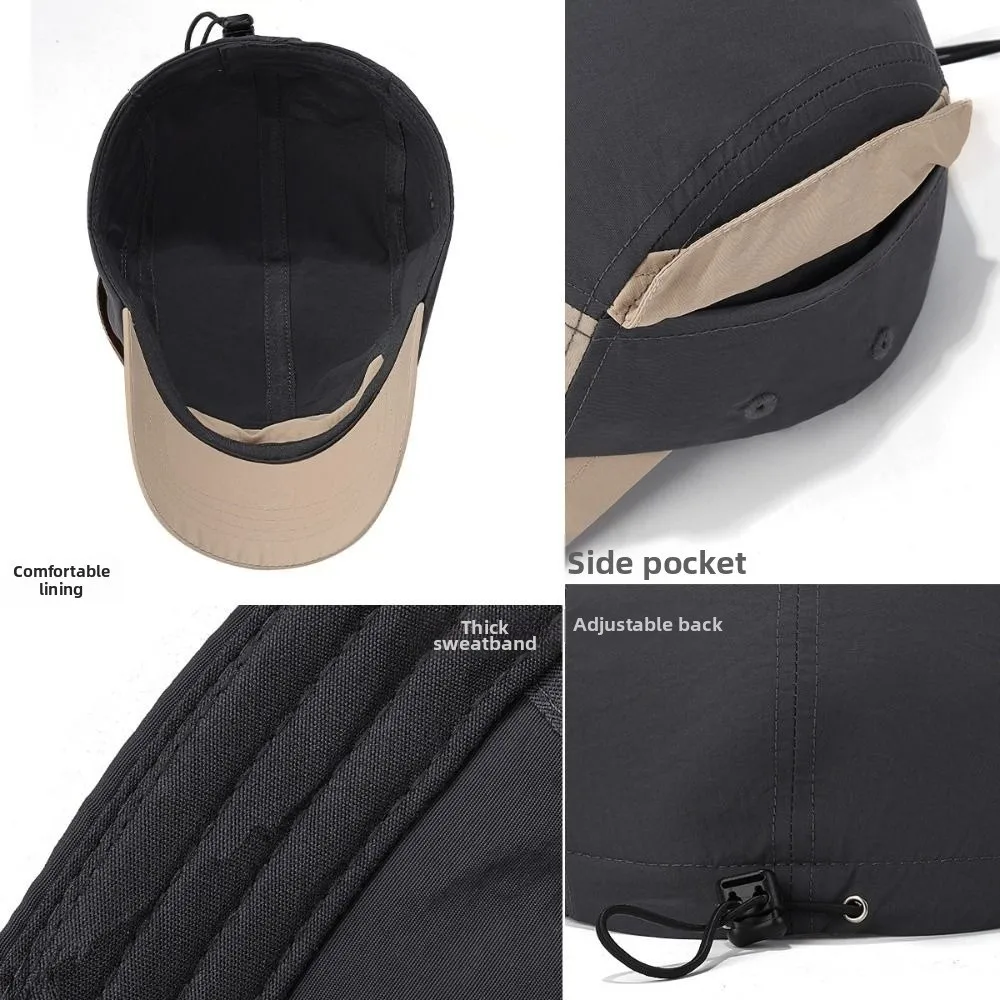 

New Quick Dry Baseball Cap Cool with Small Pocket Sun Hat Summer Sports Teenager Caps Fishing Running