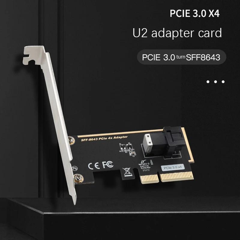 PCIe to U.2 SFF-8643 Gen 3 /4 -Lane Card for 2.5 inch Nvme SSD with Mini-Sas (SFF-8643) to U.2 (SFF-8639) Cable