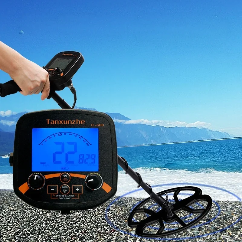 High Sensitivity TC-600 Metal Detector Pro Underground Depth Gold Detector Treasure 19.2KHZ Frequency Pinpoint Detecting