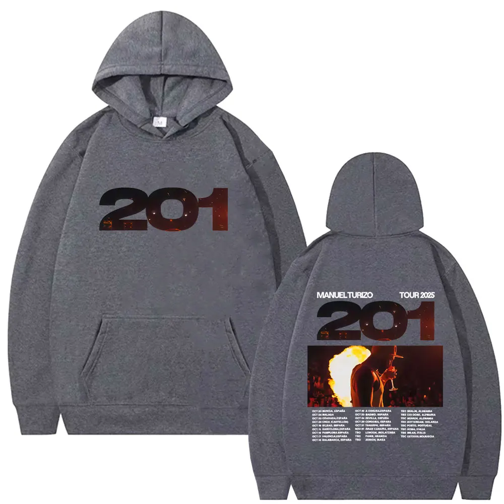 Manuel Turizo 201 Tour 2025 Hoodie Men's Hip Hop Fashion Oversized Pullover Hoodies Male Casual Fleece Cotton Hooded Tracksuit