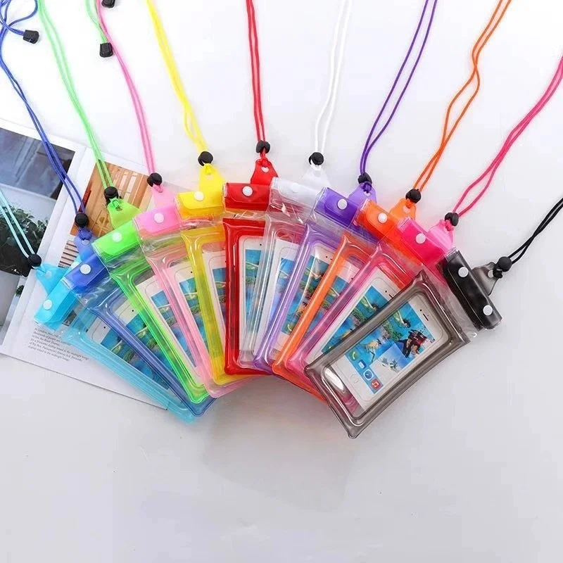 

Universal Waterproof Pouch Dry Bag with Lanyard Transparent Touch Screen Swim Phone Cover for Beach Swimming Diving Sports
