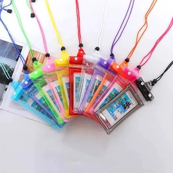 Universal Waterproof Pouch Dry Bag with Lanyard Transparent Touch Screen Swim Phone Cover for Beach Swimming Diving Sports