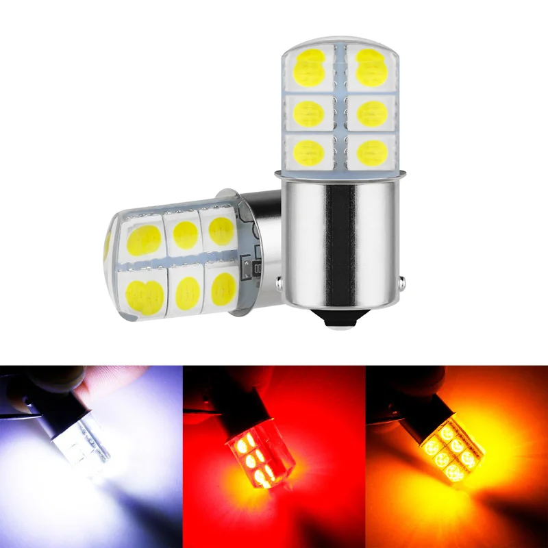 1157/1156 P21/5W Bay15d S25 LED 12SMD 12V 1W Strobe Flash Red/White Silica gel Automobile Car Brake Light Stop Parking DRL Lamp