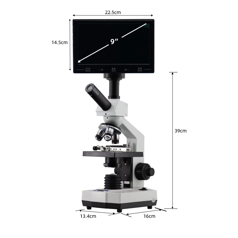 TV type Professional Lab sperm biological HD Binocular microscope zoom 2000X + USB 5MP electronic digital eyepiece +7-inch LCD