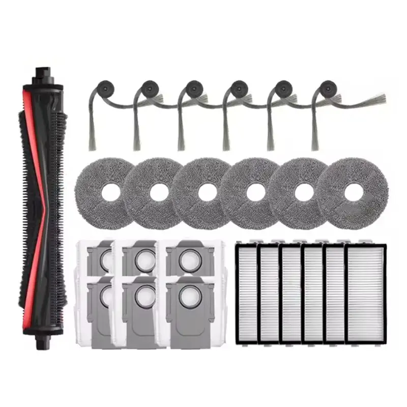 

25 шт. для Roborock Saros Z70 / G30: Запасные части для робота-пылесоса – трёхсторонняя щетка, боковая щетка, мешок для пыли, фильтры, салфетки для влажной уборки