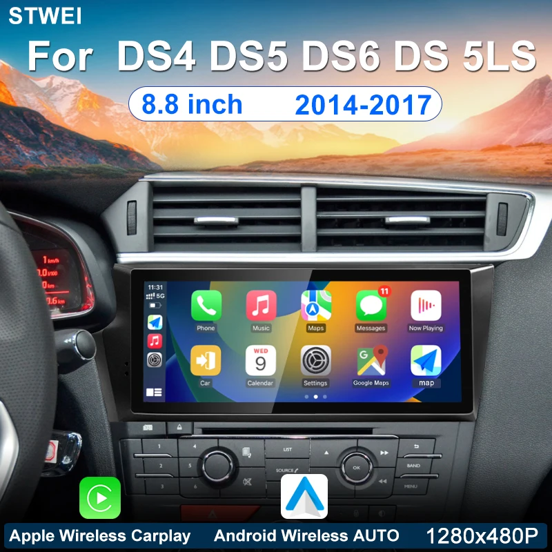 

Для Citroen DS4 DS5 DS6 DS 5LS 2014-2017 8,8-дюймовая Система Android автомобильное радио мультимедийный видеоплеер GPS навигация Bluetooth