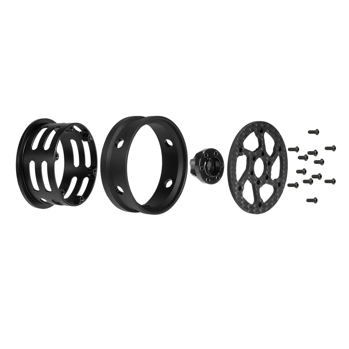 1.9 Inch Aluminum Carbon Fiber Wheel Rims for 1/10 RC Crawler Cheater Rigs Capra SCX10 TRX4 TF2 Gmade R1 Element Enduro 1.9S DIY