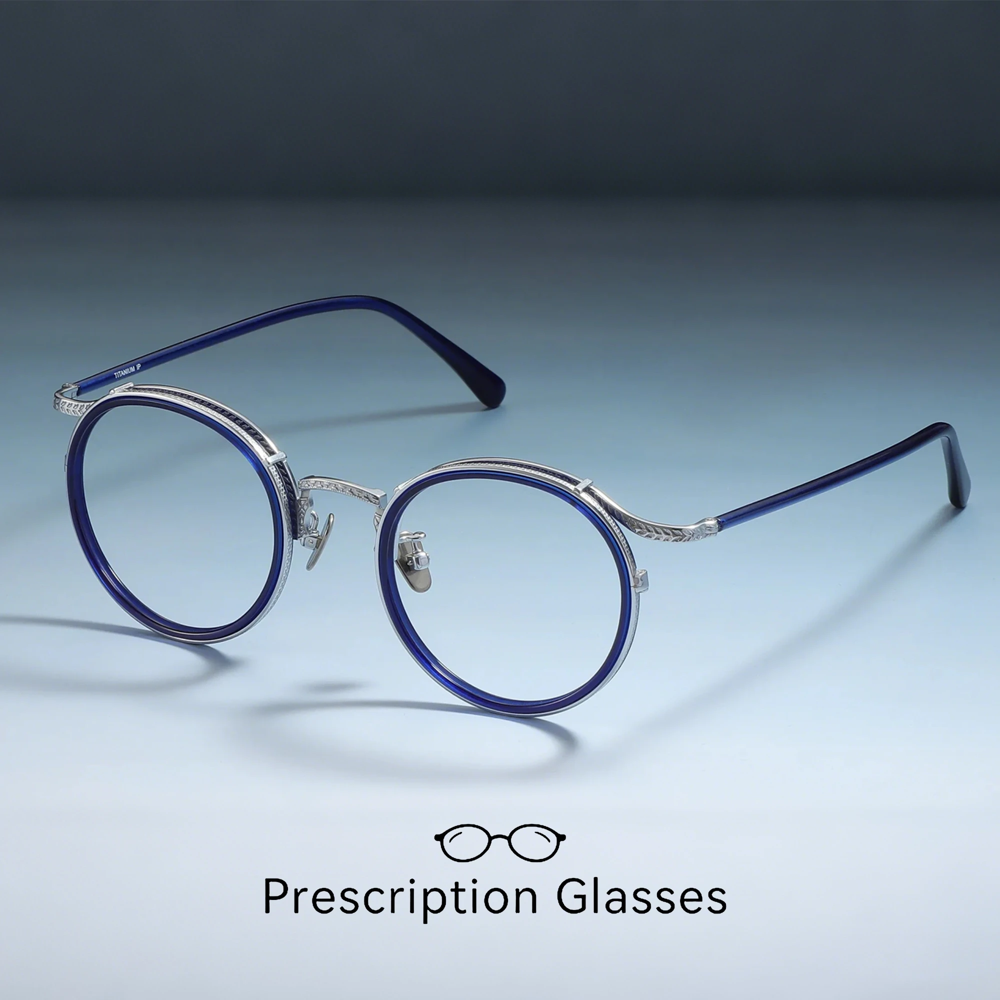 

Fytoo Round Fashion Glasses Custom Prescription Blue Light Protective Luxury Designer Frame Optical With FormulaN044LY