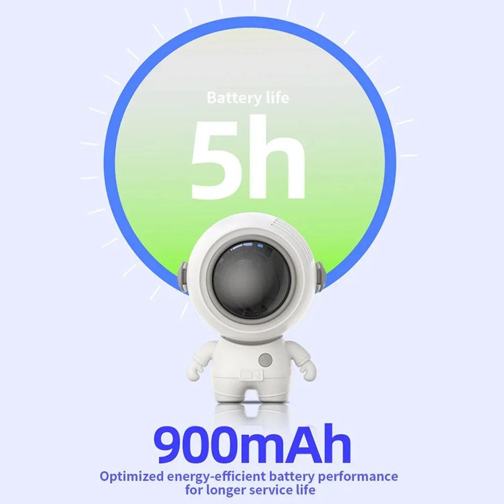 Hanging Neck Leafless Astronaut Small Electric Fan,  Rope Small Fan, Hanging Neck Handheld Small Fan Desktop Fan,  Holiday Gifts