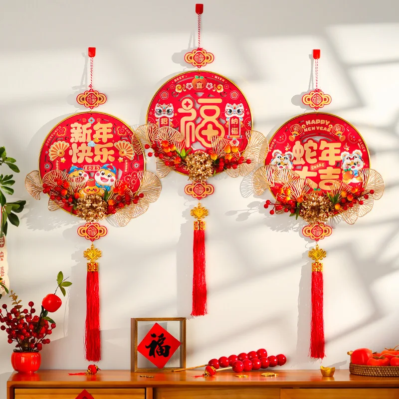 New Year Pendant Decoration Chinese Fu Wealth Hanging Ornament Red Chinese Knot Blessing Spring Festival Home Decoration