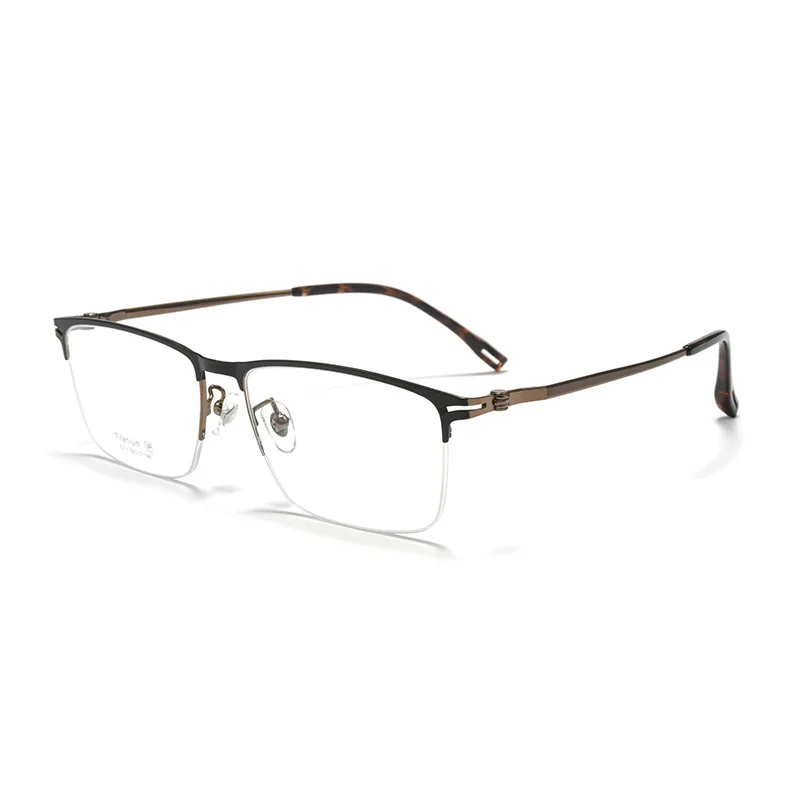 Lzabella Pure Titanium Eyebrow Line Eyelasses Frame Men's Ultra Light Round Prescription Eyewear Retro Glasses 6211FS