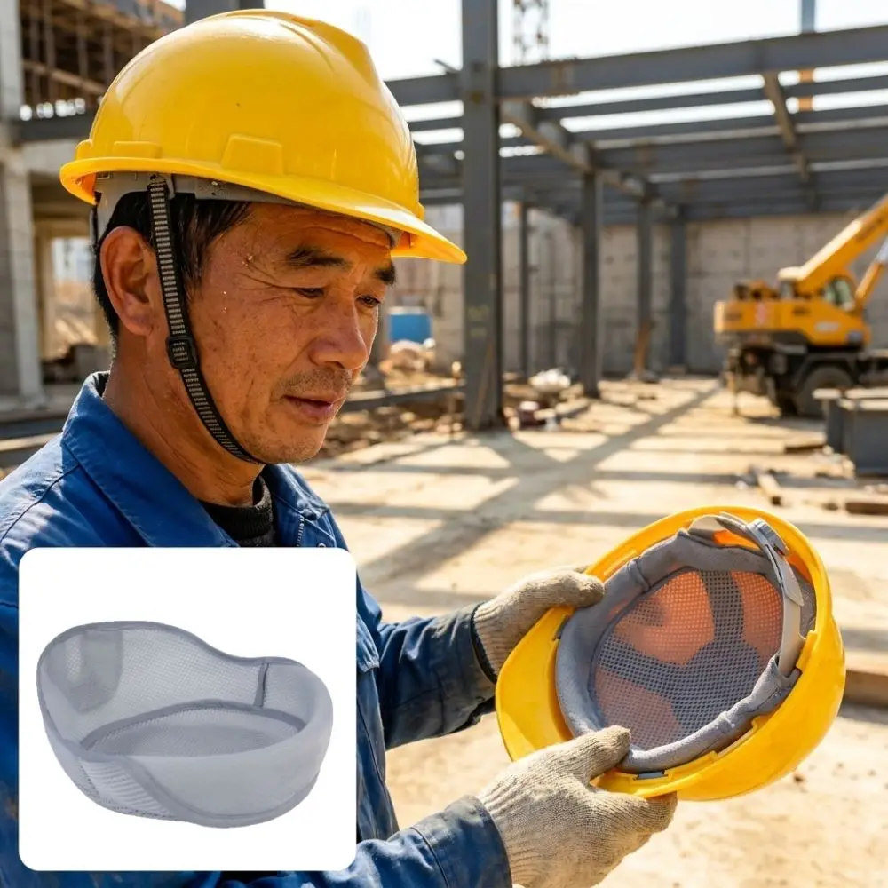 Breathable Mesh Summer Safety Helmet Liner Washable Ventilated Construction Helmet Insert Moisture-wicking Non Slip Fitting