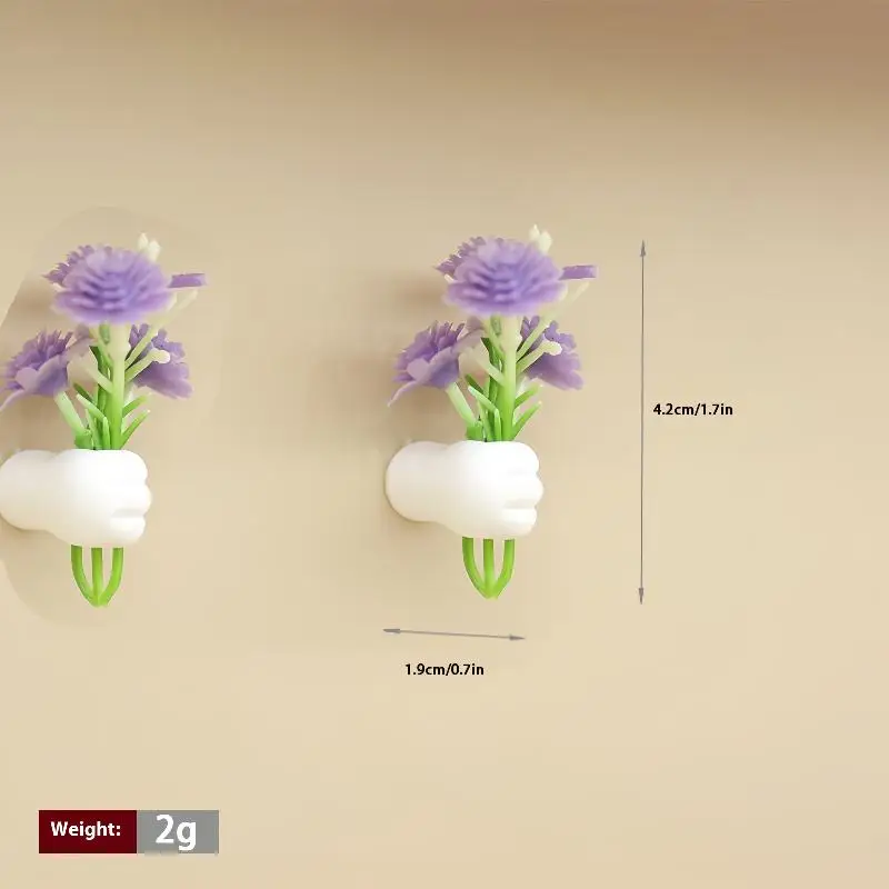 ⭐HOT❗ 2Pcs 1/12 Dollhouse Miniature Handheld Flower Model Wall Hanging Decoration Doll House Accessories Kids Pretend Play Toys