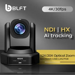 Cámara 4K PTZ NDI con Zoom óptico 12X 20X AI, seguimiento automático con PoE HDMI/SDI/USB/IP, transmisión en vivo, cámara PTZ para servicios de Iglesia