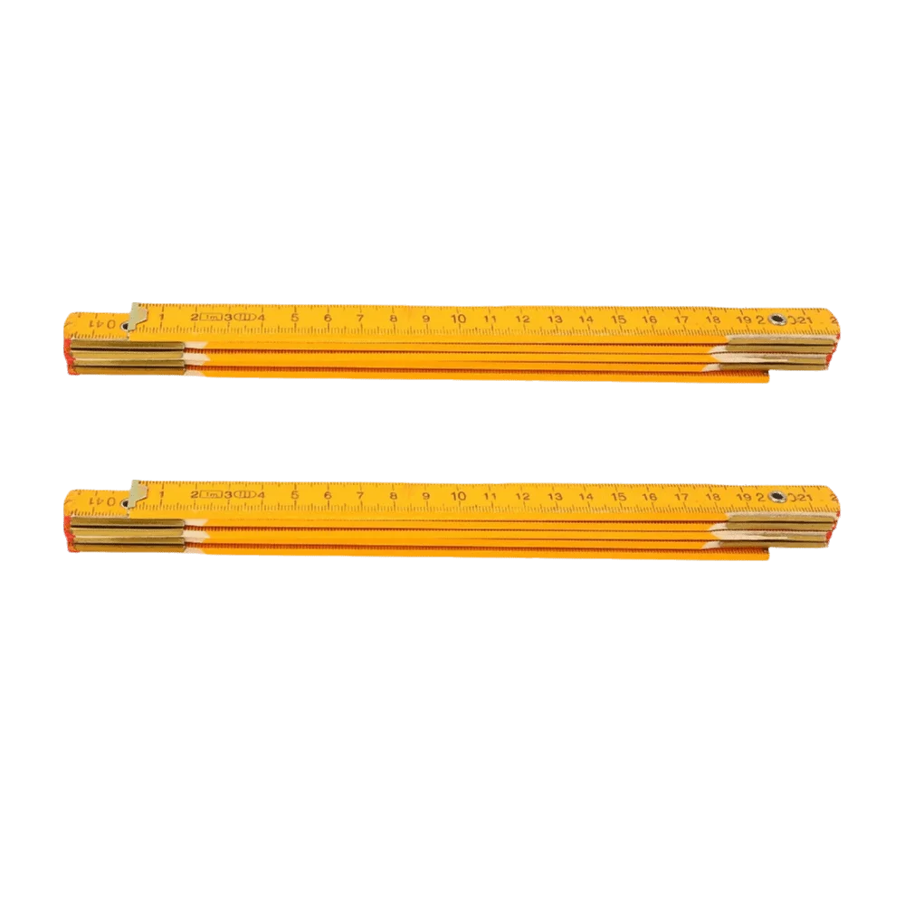2pcs Portable 1M Length Folding Ruler Portable Design Five Fold Design Folding Yard Stick Folding Measuring Stick For Carpenter