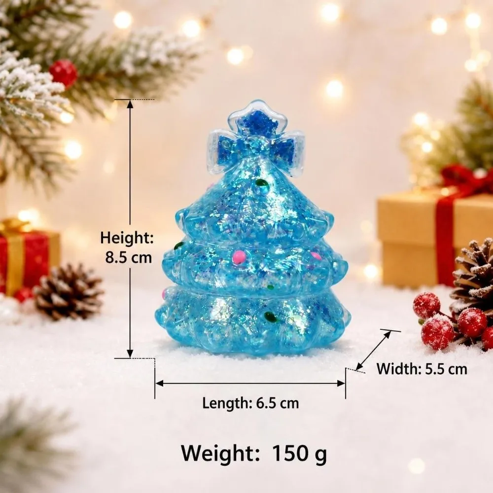 Glow In The Dark Pinching Christmas Tree Shaped Slow Rebound Squeezable Fidget Stress Release Soft Squeeze Material