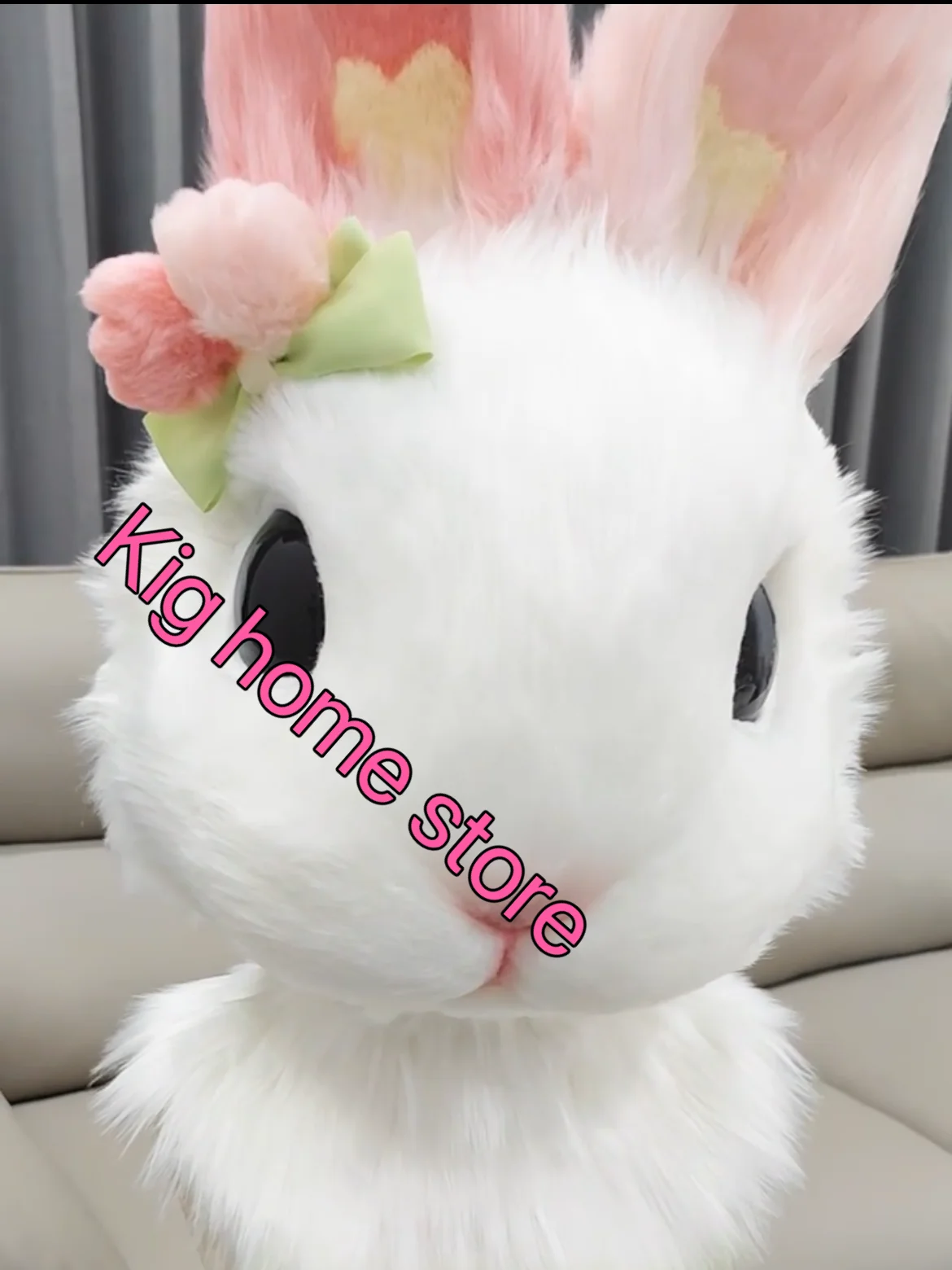 Furry Head Simulated Rabbit Head Hand-made Animal Head Cute Realistic Beast Costume Fursuit Headsets Cute Furry Cosplay Customiz