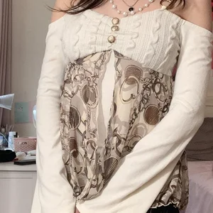 Top y2k lolita topos außerhalb von Cyber Cyber höhere Mangel 12 Hauptverkäufe von Branco Branco - №11