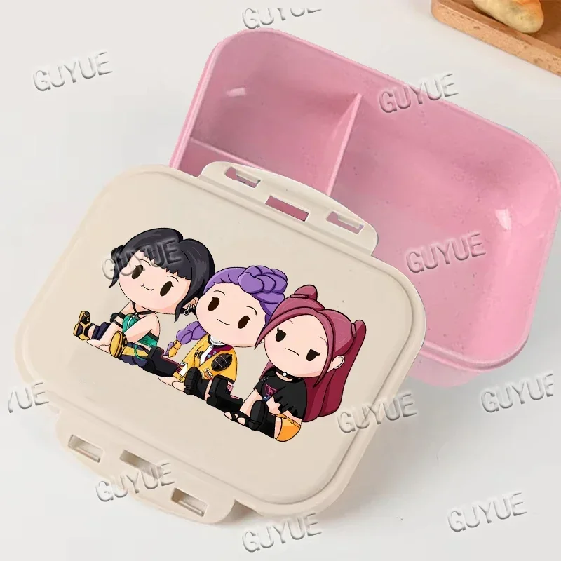 Portable Office Pink kpop Lunch Box Anime Food Storage Kpop Demon Hunters School Picnic Lunchbox Rumi Mira Case Gift - view 2