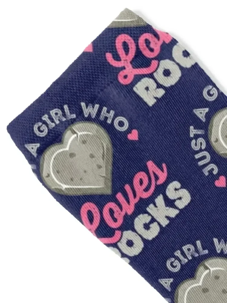 Just a Girl Who Loves Rocks Geology Geologist Rockhound Rock Collector Socks crazy Thermal man winter Ladies Socks Men's