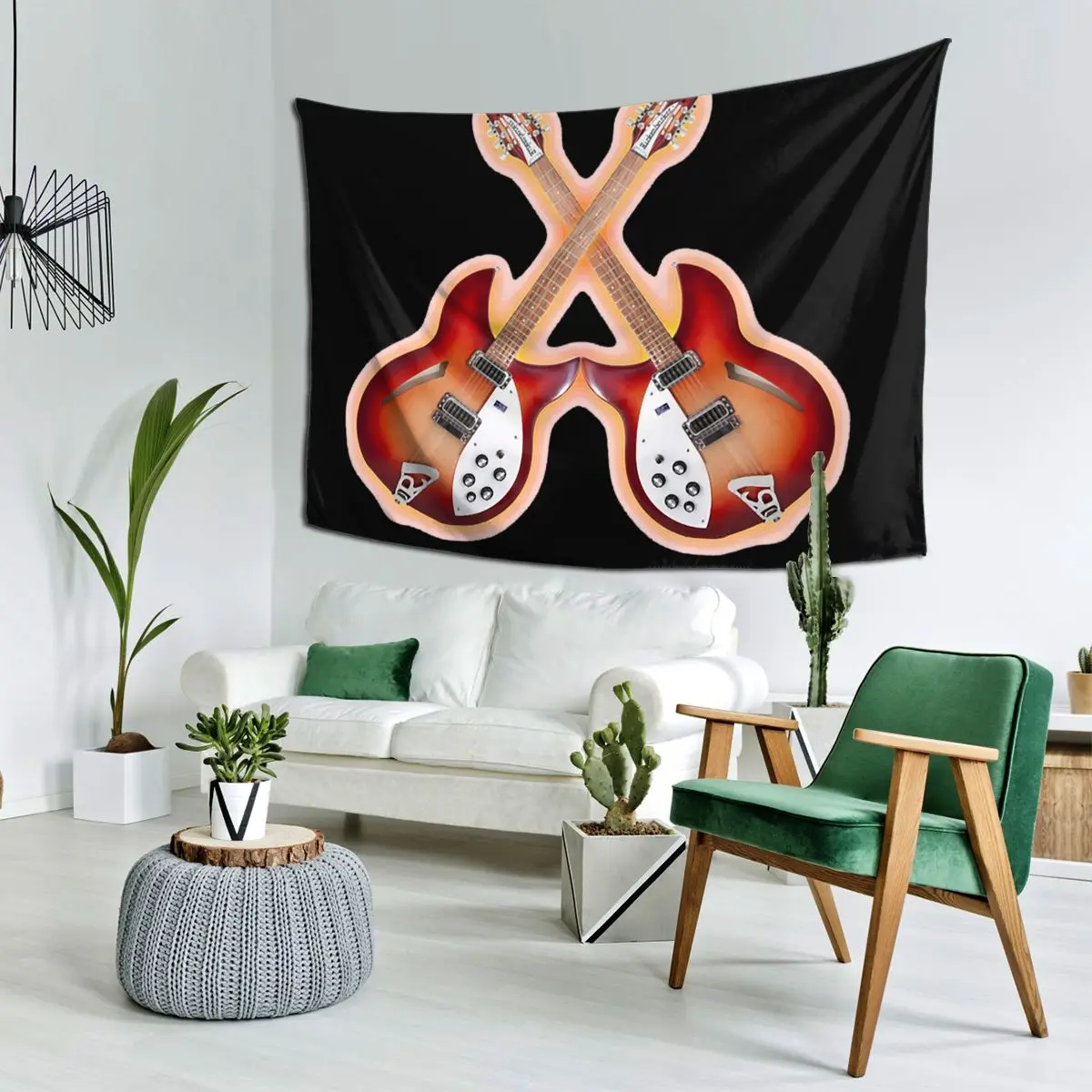 

Хороший Rickenbacker 12-струнный гобелен, настенный эстетический гобелен для украшения дома для комнаты в общежитии