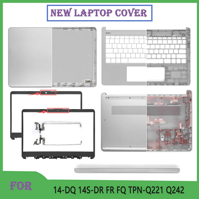 

Новинка для ноутбука 14-DQ 14-DR 14S-DR 14S-FR 14S-FQ TPN-Q221 TPN-Q242, замена задней крышки ЖК-дисплея, передняя панель, упор для рук, верхняя нижняя часть корпуса