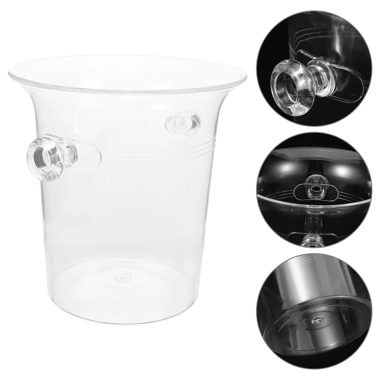

Acrylic Ice Bucket Handles Large Capacity Drink Cooler for Party Camping Portable Beverage Container Storage Tub