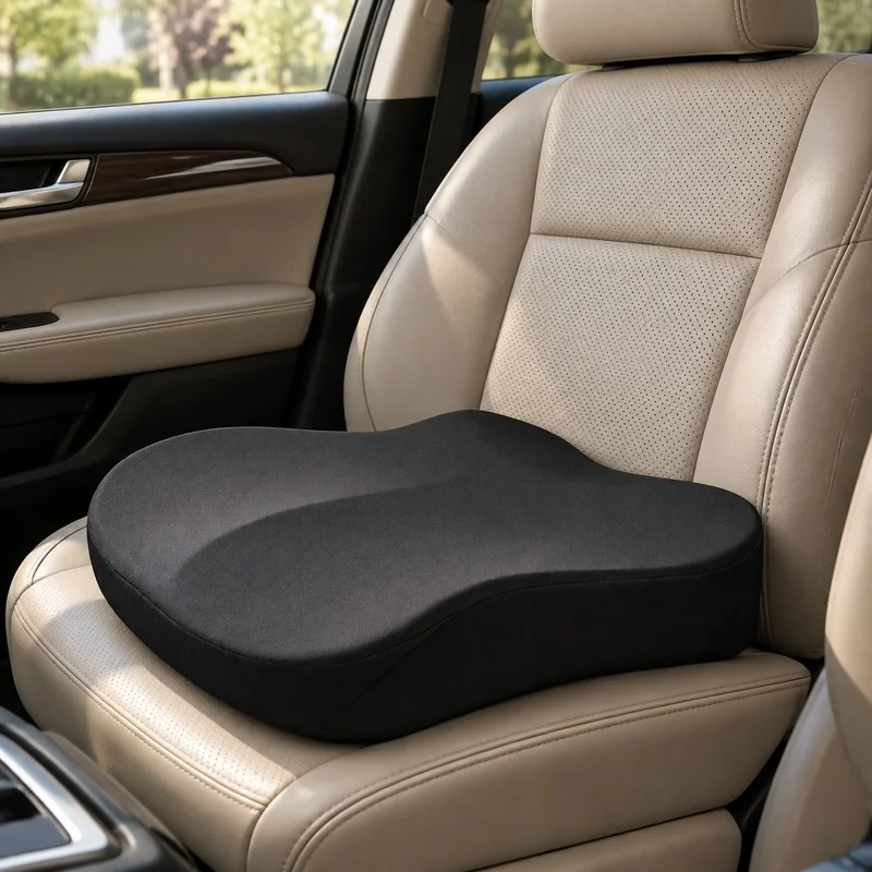 Elevated Car Seat Booster Cushion with Breathable Fabric for Enhanced Comfort and Fatigue Relief