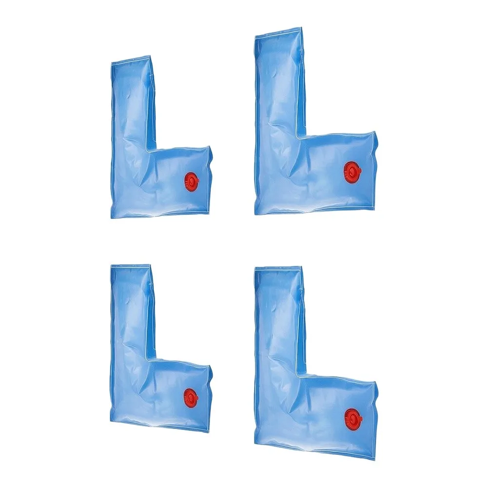 L-shaped PVC Pool Water Bag for For winter Pool Cover Anchoring 60x60cm 65x65cm 4pcs Blue Pool Safety Weighting Tool