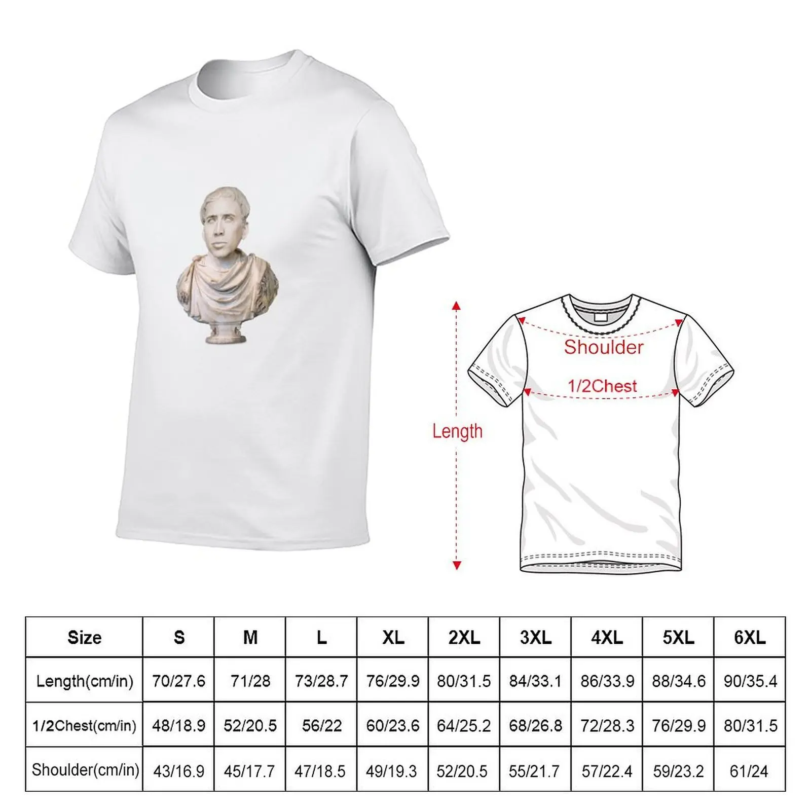 Classy Nicolas Cage Marble Bust T-Shirt football t shirt custom t shirt Men's t-shirts