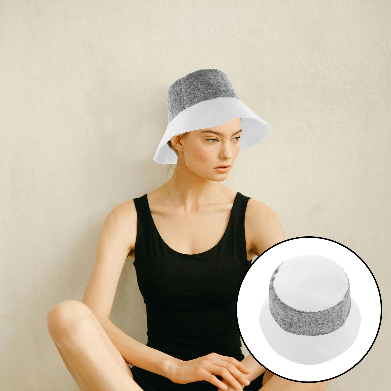

2pcs Sauna Hat Felt Insulated Russian Bath Cap Hair Protector For Room Sauna Headwear Women Men Vaporarium Absorbent