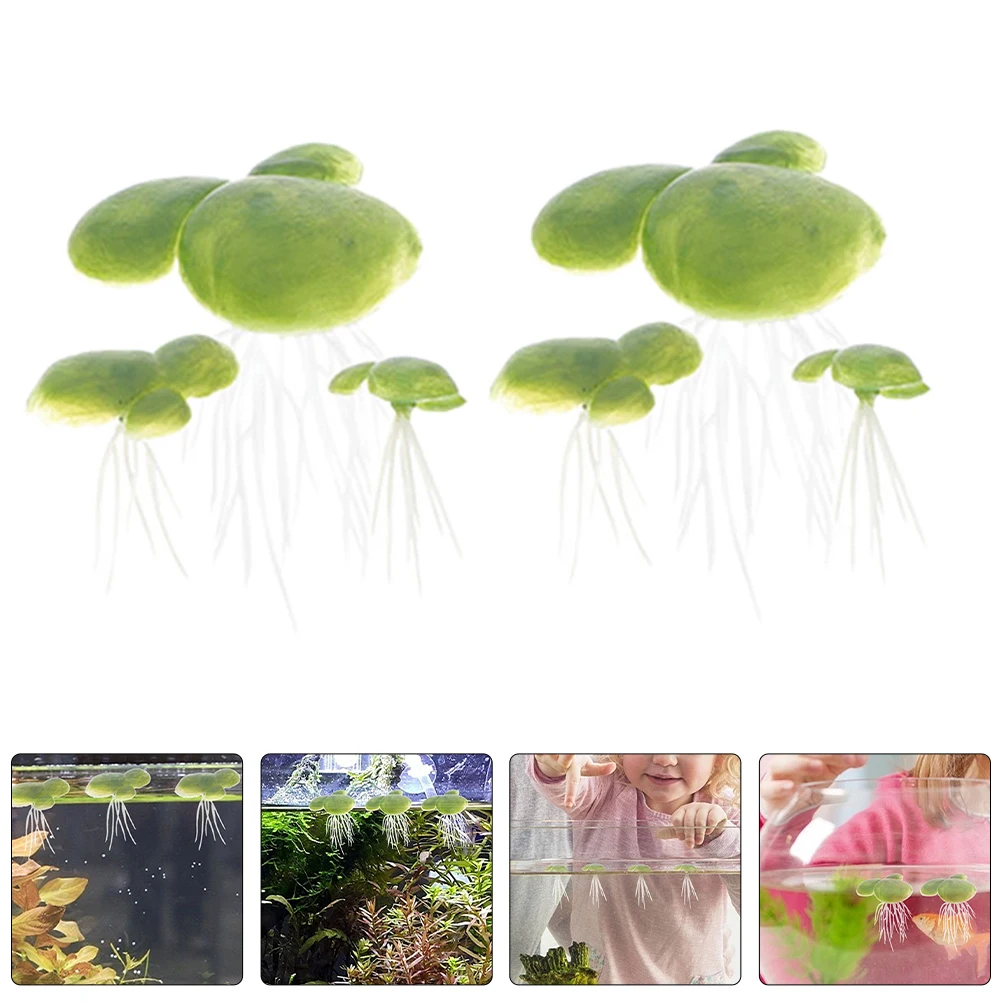 

18Pcs Artificial Mini Duckweed Floating Root Plastic Aquarium Plants Fish Tank Decor Simulated Aquatic Grass Floating Plant