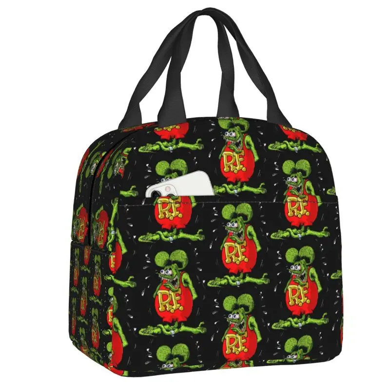 Anime Cartoon Rat Fink Resuable Lunch Box for Women Leakproof Thermal Cooler Food Insulated Lunch Bag Office Work