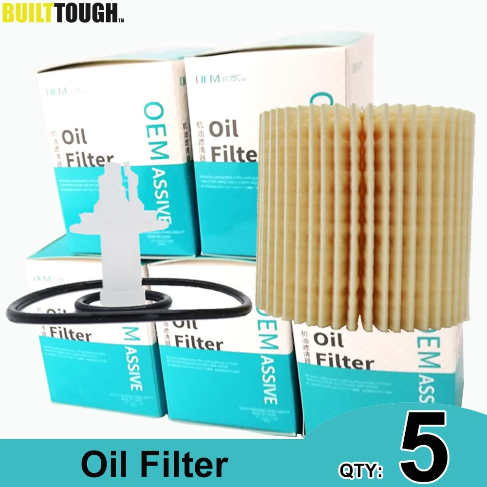 Oil Filter 04152-YZZA1, QTY 5, For Toyota Avalon Camry Highlander RAV4 Sienna Tacoma Venza For Lexus ES350 ES300H RX350 RX450H