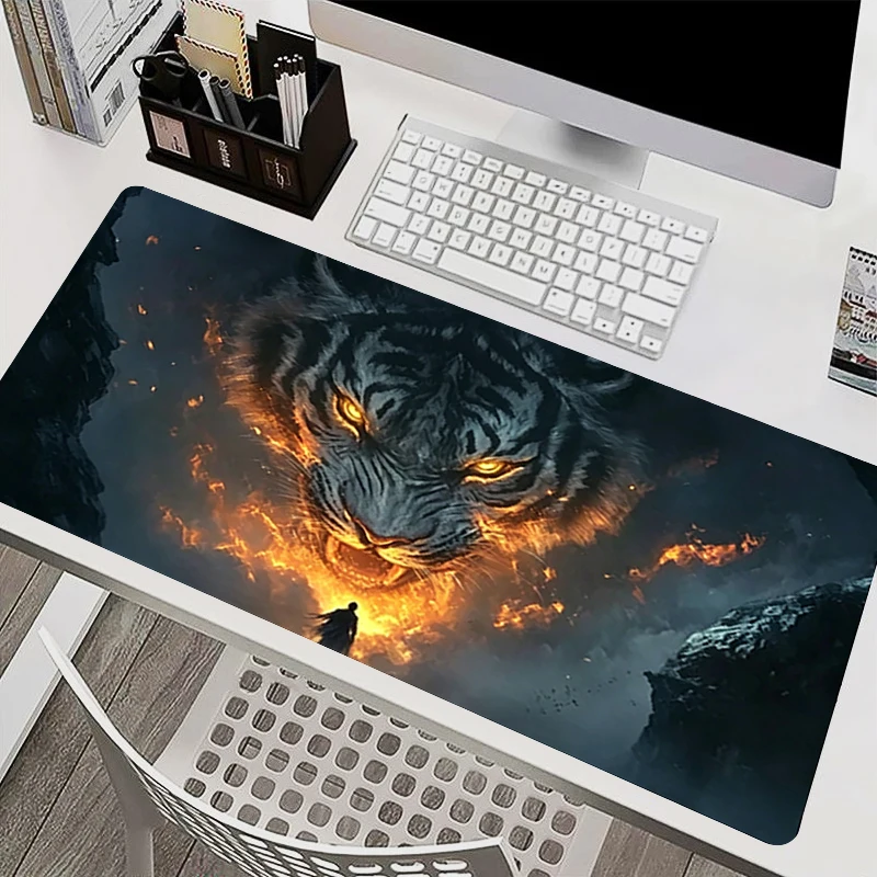 Mouse Pad Large Extended Mouse Pad Dark Flame Tiger Printed Table Mat Cool Carpet PC Computer Keyboard Desk Mat Gaming Mousepad