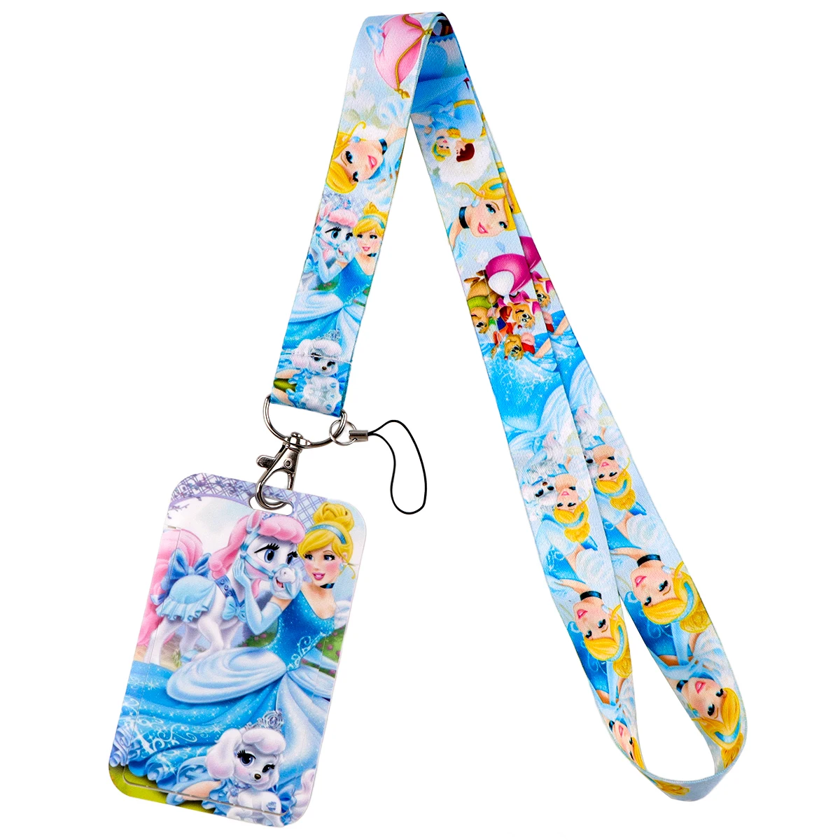 

Cartoon Princess Credential Holder Key Chain Neck Lanyard Passport Card Anime Credit Card Holder Keychain Straps