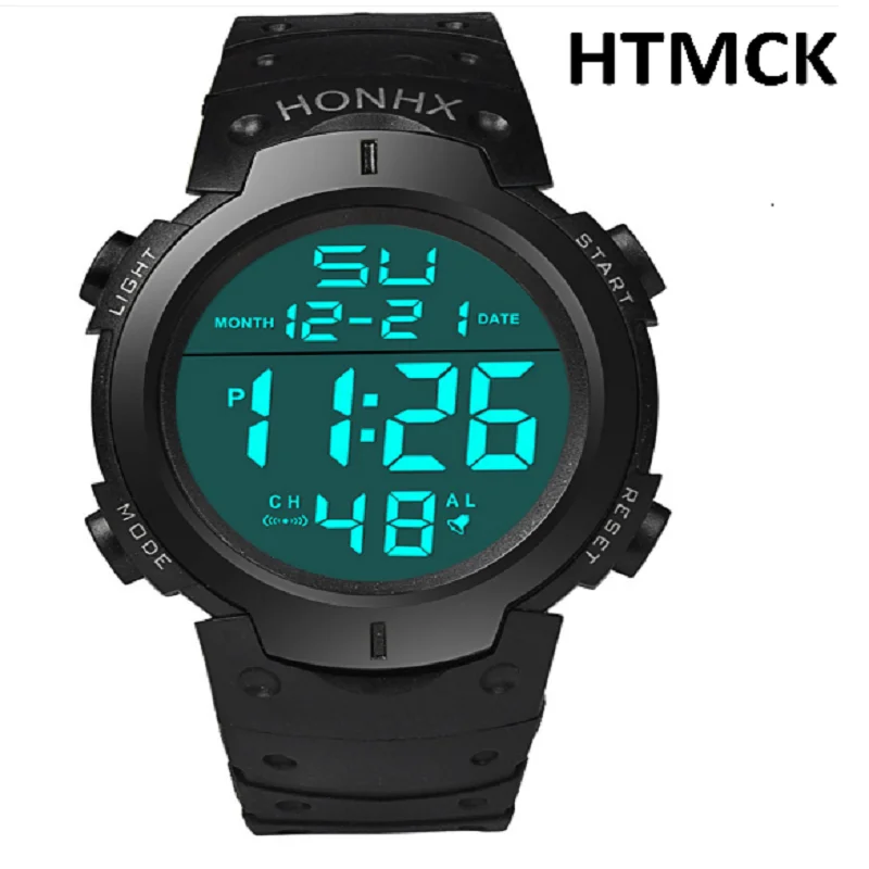 Men's LED Digital Sports Watch Multi‑Function Rubber Strap Electronic Wristwatch Fitness Sport Timekeeping Watch forDailyOutdoor