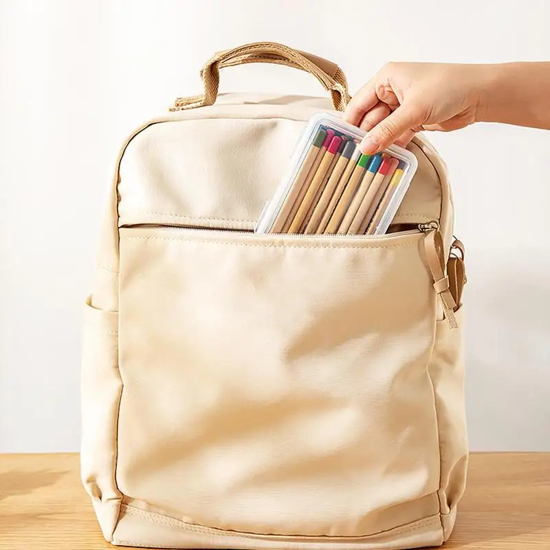 

Crayon Box Clear Craft Sewing Supplies Storage Desk Dispensers Sturdy Organizer For Stationery Pencil Holders Pen